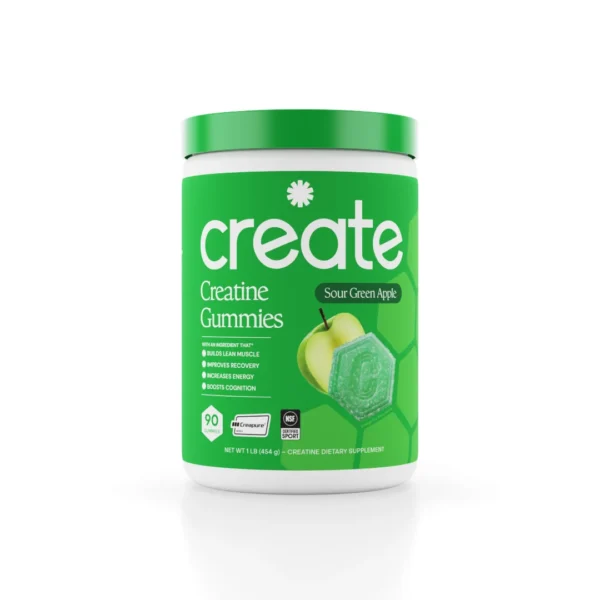Sour Green Apple Creatine Monohydrate Gummies Tub
