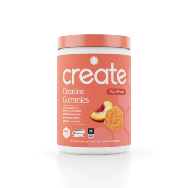 Sour Peach Creatine Monohydrate Gummies Tub