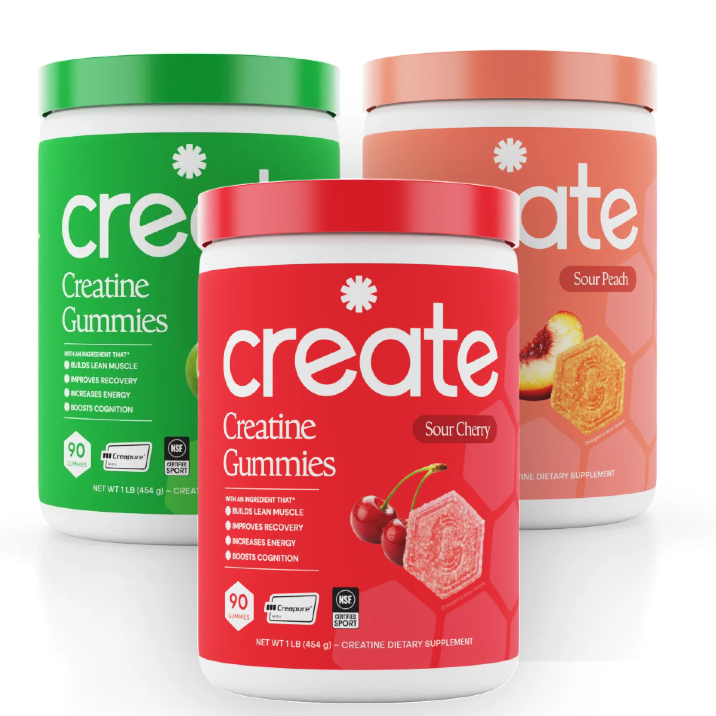 Extreme Sour Trio Creatine Monohydrate Gummies Tub